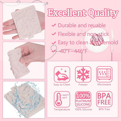 1Pcs Cute Hedgehog Squirrel Silicone Mold, Mushroom Leaf Chocolate Fondant Mold for Cake Decoration, Biscuits, Candy, Sugar Craft, Flower Paste, Clay, Resin Craft, Pendant, Home Decor