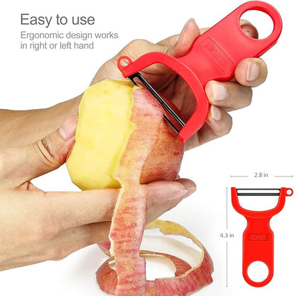 Original Vegetable Peeler Carbon Steel Blade 3-Pack Red/Green/Yellow
