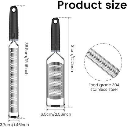 4Pcs Stainless Steel Grater for Different Food Grater with Non-Slip Handle for Vegetables Cheese Shredder and Lemon