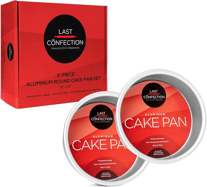 LAST CONFECTION 2-Piece Round Cake Pan Set - 6" x 2" Deep Aluminum Pans