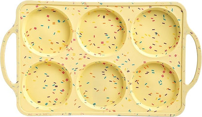 Jumbo Top Silicone Muffin Pans for Baking, 4 Inch Silicone Jumbo Muffin Pan 6 Cup, Egg Pan for Baking English muffins, Whoopie Pies, Corn Bread Bites, Confetti Muffin Top Pans Non Stick