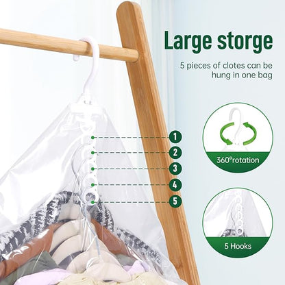 Hanging Vacuum Storage Bags For Clothes With Hand Pump,Coat Storage Bag Hanging,Vacuum Bags For Clothes,Space Saver Vacuum Storage Bags,Garment, Clothing, Dress, Suit, Long Coat, Jacket(Short 4 Pack）