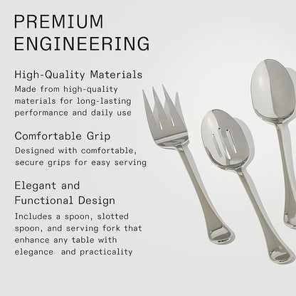 Made In Cookware - Stainless Steel - Serving Utensil Set - Fork, Spoon, Slotted Spoon - Dishwasher Safe