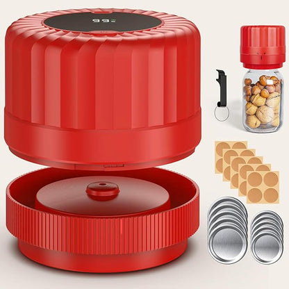 Fully Automatic Mason Jar Vacuum Sealer Kit - Auto Stop Mason Jar Vacuum Sealer Kit, Jar Vacuum Sealer for Mason Jars, Jar Vacuum Sealer, A Must-Have for Canned Foods Pantry Canning Pickling