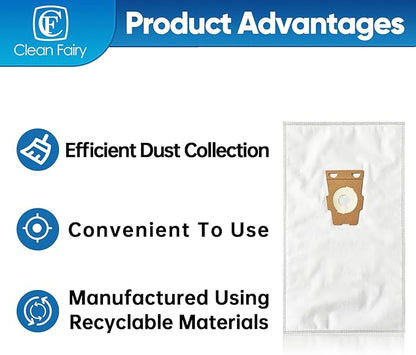 CF Clean Fairy 10 Pack Compatible With Kirby Vacuum Bag Style F For Avalir, Sentria I, II, Ultimate Diamond G3 G4 G5 G6 Gsix G10, G10D, G10E, G10Se Replacement for 204808 204811