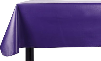 Yourtablecloth Heavy Duty Vinyl Rectangle or Square Tablecloth – 6 Gauge Heavy Duty Tablecloth – Flannel Backed – Wipeable Tablecloth with Vivid Colors & Many Sizes 52 x 90 Purple