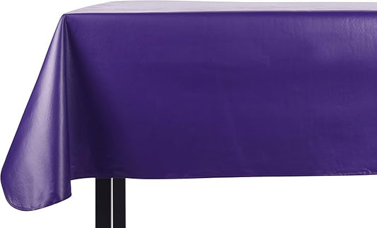 Yourtablecloth Heavy Duty Vinyl Rectangle or Square Tablecloth – 6 Gauge Heavy Duty Tablecloth – Flannel Backed – Wipeable Tablecloth with Vivid Colors & Many Sizes 52 x 70 Purple