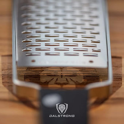 Dalstrong Professional Wide Cheese Grater - Ribbon - #304 Stainless Steel Blade - G10 Handle Kitchen Shredder - w/Blade Cover - Medium/Soft Cheese, Chocolate, Citrus, Root Vegetables - NSF Certified
