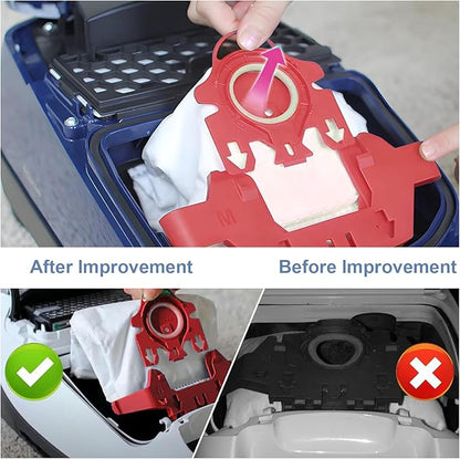 24 Pack 3D Airclean Vacuum Bag Replacement for Miele FJM Vacuum Compact C2 Compact C1 Complete C1 S241 S290 S300i S500 S700 S4 S6 Series With 6 Motor Protection Filters 6 AirClean