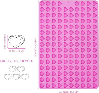 Mini Heart And Round Silicone Mold, Dog Treat Molds, Non-Stick Gummy Mold for Chocolate, Fondant, Candy, Biscuits, Cookie, Jelly and Dog Training Commands Concept (Loving heart/Half sphere)