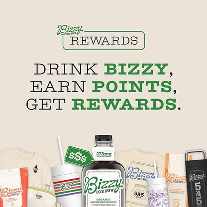 Bizzy Organic Cold Brew Coffee | Light & Bright Blend | Coarse Ground Coffee | Light Roast | Micro Sifted | Specialty Grade | 100% Arabica | Brew Bags | 4 Count | Makes 14 Cups