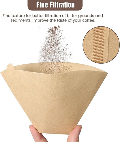 200 Count Cone Coffee Filters #4, Unbleached 04 Coffee Filters 8-12 Cup, Disposable Natural Paper Filters, No.4 Cone Filters for Ninja, Pour Over and Drip Coffee Maker