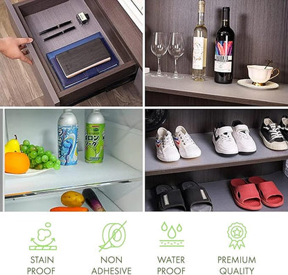 EVALAND 23.6" x 20 FT Non-Slip Shelf Liner, Non-Adhesive, BPA-Free, Waterproof Pantry Liner for Shelves, Easy to Cut, Oil-Proof Shelf Liners for Kitchen, Cabinets, Drawers, Refrigerator, Clear
