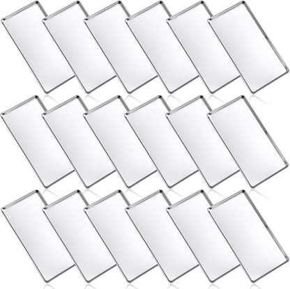 18 Pcs Baking Sheet Pan Set 13.8 × 9.8 × 0.6 Inches Cookie Sheet Large Toaster Oven Pans Stainless Steel Tray Barbecue Grill Pan Rectangle Trays Oven, Non-Stick, Easy Clean