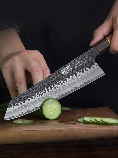 HOSHANHO 9 Inch Kiritsuke Chef Knife, Japanese Hand Forged 9 Layers 10Cr15CoMoV High Carbon Steel Kitchen Knife, Professional Chef's Knife with Ergonomic Rosewood Handle