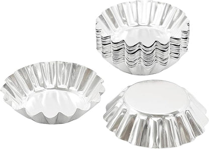 pson 20Pcs 2.95 Inch Egg Tart Molds, Non-Stick Aluminum Mini Tart Pans for Baking Tarts, Pies, Cupcakes, Muffins, Pudding, and Desserts