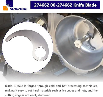 274662 Knife Blade 00-274662 For Hobart Cutter Mixer/Vertical Chopper HCM450 HCM450C HCM300 replace 00-122295 Stainless steel（Each）