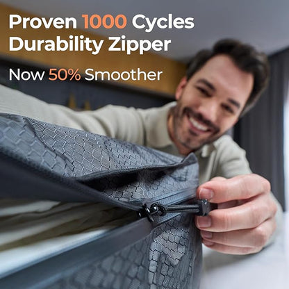 Apex Series Vacuum Bags for Travel Luggage, 180° Open, Reusable Compression Bags for Carry On Suitcases and Backpack, Vacuum Seal Packing Cube for Cloth (1Large No Pump)