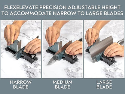 Rolling Knife Sharpener with Adjustable 10° to 40° Options and Adjustable Grinding Height, Knife Sharpener Kit, Roller Knife Sharpening System