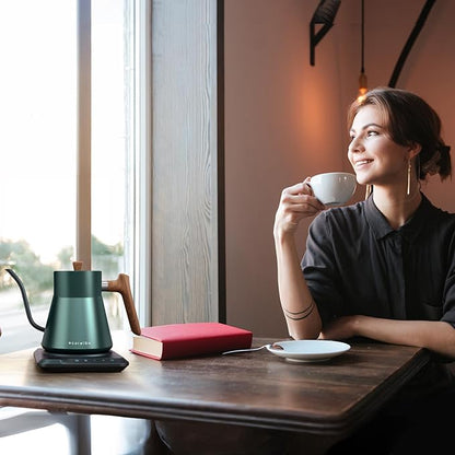 Ecorelax Gooseneck Electric Kettle Precise ±1℉ Temperature Control, 1200W Pour Over Electric Kettle for Coffee & Tea, 100% Stainless Steel Fast Boil & Keep Warm Kettle OLED Display, 1L Matt Black
