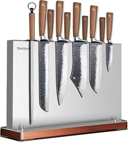 Home Kitchen Magnetic Knife Holder Without Knive Display Stand Magnetic Knife Block Rack Magnetic Stand with Strong Enhanced Magnet Multifunctional Storage Stainless Steel Knife Magnetic Strip