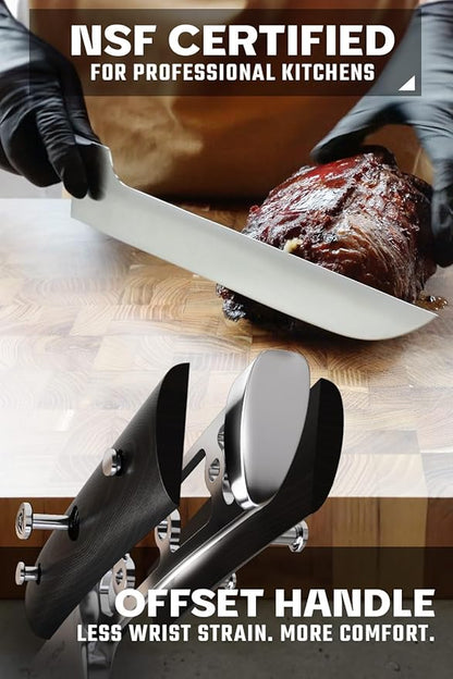 Dalstrong Brisket Slicing Knife - 12 inch Offset Blade - Gladiator Series Elite - High Carbon German Steel - G10 Handle Kitchen Knife - w/Sheath - NSF Certified