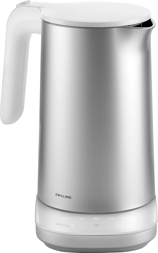 ZWILLING Enfinigy Cool Touch 1-Liter Electric Kettle Pro, Cordless Tea Kettle & Hot Water - Silver