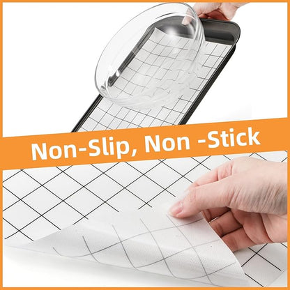 Silicone Baking Mat Roll, 12 In x 8 FT Non-Stick Grid Pastry Mat Free Cutting, Heat Resistant Food Grade Counter Mat, Air Fryer Liner for Pizza, biscuit, Pie Crust