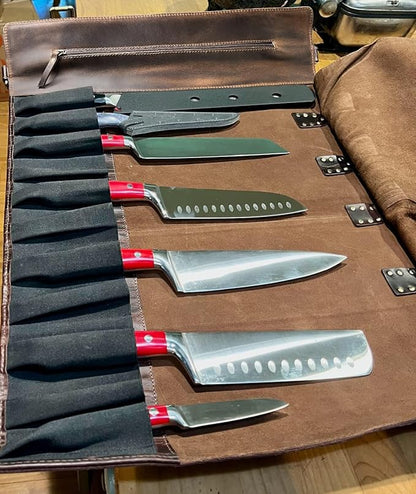 Rustic Town Genuine Leather Chef Knife Roll All Purpose Chef Roll