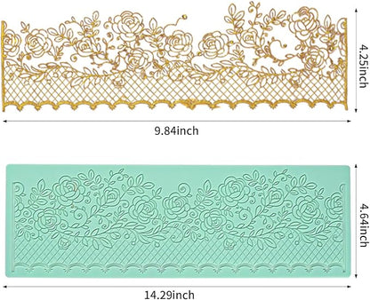 GROWTAIL Lace Molds Silicone,Cake Fondant Embossing Mat,Lace Molds for Cake Decorating Edible Lace