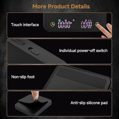 Mini Coffee Scale with Wirelss Magnetic Display, 3kg/0.1g Espresso Scale with Flow Rate Display, Portable Digital Coffee Scale with Multiple Mode Timer for Espresso, Pour-Over