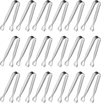 Mini Serving Tongs, Anytrp 18-Packs Stainless Steel Sugar Tongs, 4.3inch Ice Tongs Kitchen Appetizers Tongs for Coffee Bar, Tea Party, Desserts Party, Sugar and Ice Bucket