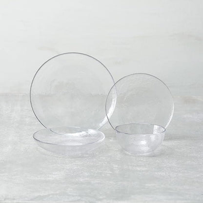 Fortessa Los Cabos Glass Dinnerware Collection, Salad Plate (Set of 4), 8 Inch, Clear
