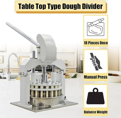 Manual Dough Divider Table Top Dough Dividing Machine 40PCS Dough Cutter Commercial Dough Dividing Machine Dough Baking Divider, 0.95oz-5.08oz, 40PCS