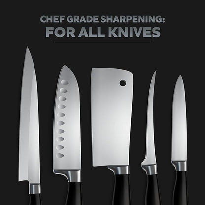 Hugo & Jude BLADE Rolling Knife Sharpener - Sharpening Made Easy with Ergonomic Diamond Rolling Wheel Sharpener, 15° & 20° Magnetic Angles for Kitchen Knife Sharpener - Kitchen Gadgets Gifts