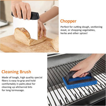 8PCS Whaleme Stainless Steel Spatula Set, Metal Spatula Set for Blackstone, Griddle Scraper/Hamburger Turner/Metal Grill BBQ Enlarged Spatulas Set with Carry Bag Outdoor BBQ & Teppanyaki and Camping
