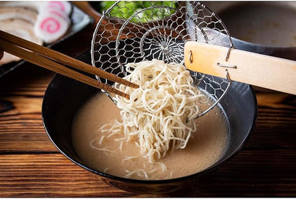 Helen’s Asian Kitchen Spider Strainer | 5-Inch Stainless Steel Wire Mesh Ladle with Sustainable Wood Handle for Frying, Cooking, and Draining