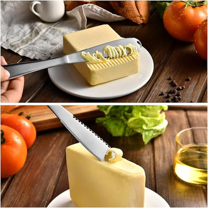 Butter Spreader Knife for Cold Butter above 20℉, Butter Slicer, Butter Curler, Butter Grater, Butter Blade (1 knife)
