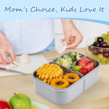 MISS BIG® Bento Box,Bento Box Adult,Lunch Box,Leak Proof Lunch Containers,No BPAs and No Chemical Dyes Bento Lunch Box,Dishwasher and Microwave Safe Lunch Containers for Adults(1900ml Gray)