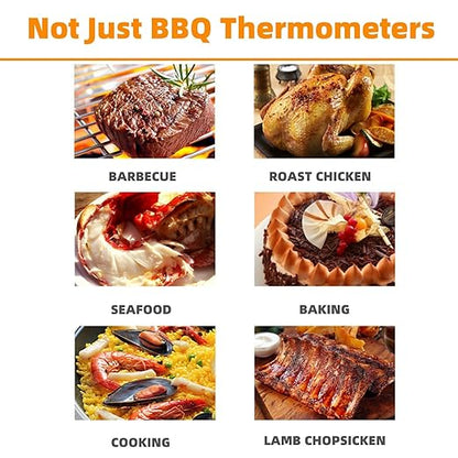 Digital Meat Thermometer Fork, Fast Read Grill Thermometer with LED Display and Stainless Steel Probes for Steak Chicken Pork Turkey Hot Grilled Food for Men Him Dad