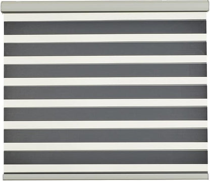 Persilux Zebra Blinds for Windows, Cordless Roller Blinds (50" W x 72" H, White) Light Filtering Sheer Window Treatments, Light Control for Day and Night, Room Darkening Roller Shades for Windows