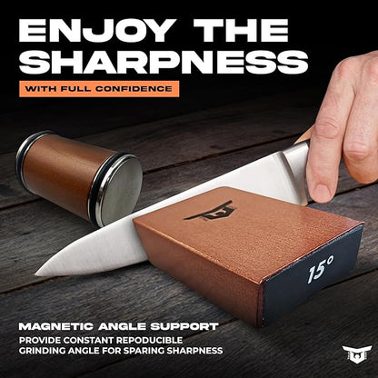 Rolling Knife Sharpener Tool Kit, Kitchen Knife Sharpener with Diamonds and Ceramic, Sharpener Kit offer 15° & 20° Magnetic Angles, Hunting knife Sharpener for Kitchen Gadgets & Gifts