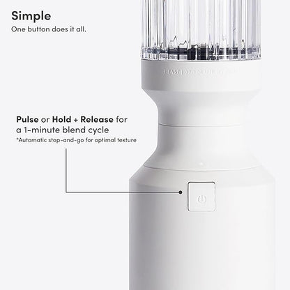 Beast Mighty 850 | Premium Compact Personal Blender | Smoothies, Shakes, Dressings, Sauces, Desserts, Dips | Blends Ice and Frozen Fruit | Includes Extra Lids and Straws | 850W (Cloud White)