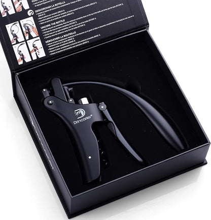 Vertical Lever Corkscrew with Non-Stick Worm, Compact Rabbit Wine Opener Wine Bottle Opener with built-in Foil Cutter