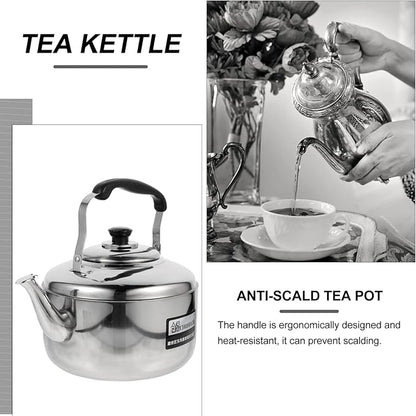 Cabilock 6L Stainless Steel Whistling Tea Kettle Large Capacity Stove Top Water Pot with Ergonomic Handle for Home Kitchen