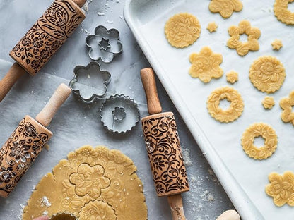 EGYPT HIEROGLYPHS EMBOSSING ROLLING PIN LASER ENGRAVED ROLLING PIN for EMBOSSED COOKIES GIFT for FRIEND