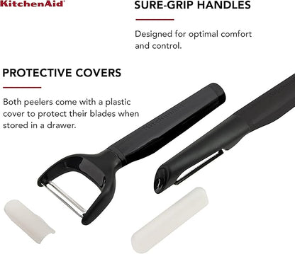 KitchenAid Universal Euro Y Peeler, Set Of 2, Black