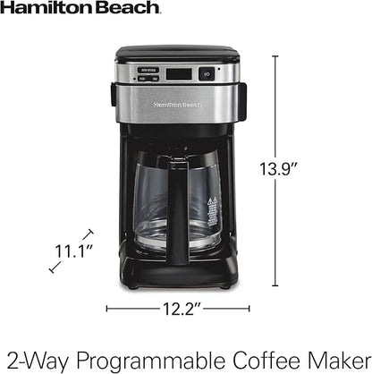 Hamilton Beach 12 Cup Programmable Coffee Maker, FrontFill™ Drip Coffee Maker