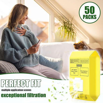 50 Pack Vacuum Cleaner Bags Fit for Kenmore Canister Type C/Q 5055 50555 50557 50558 and Pana·sonic Type C-5 C-18, 200 Series, 400 Series, 600 Series, 700 Series, 800 Series (50 Pack)