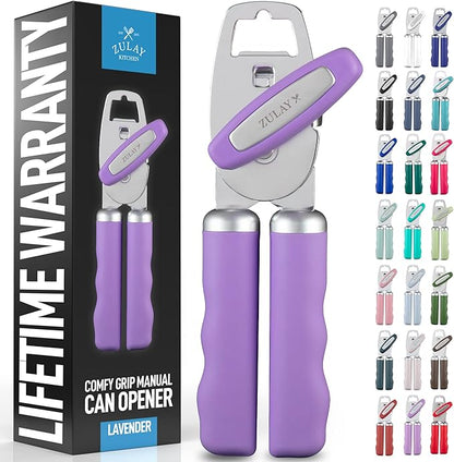 Zulay Kitchen Manual Can Opener with Bottle Opener with Turn Knob